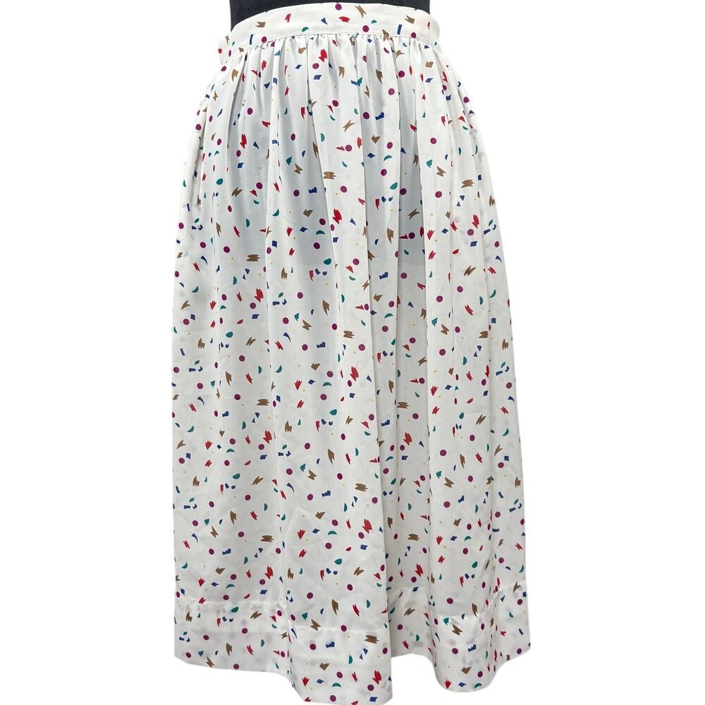 Vintage 80s Women's 8 Midi Skirt Geometric Shapes